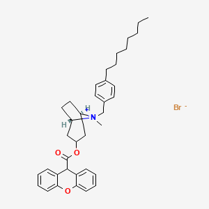 molecular formula C37H46BrNO3 B12774788 8-(p-Octylbenzyl)tropinium bromide xanthene-9-carboxylate CAS No. 102432-99-5