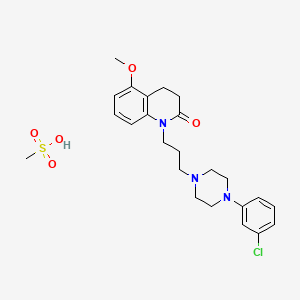 molecular formula C24H32ClN3O5S B12774982 1-(3-(4-(3-Chlorophenyl)-1-piperazinyl)propyl)-5-methoxy-3,4-dihydro-2-quinolinone monomethanesulfonate CAS No. 260369-93-5