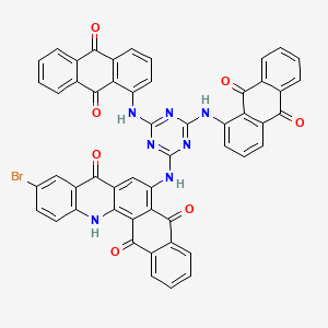 molecular formula C52H26BrN7O7 B12775010 Naphth[2,3-c]acridine-5,8,14(13H)-trione, 6-[[4,6-bis[(9,10-dihydro-9,10-dioxo-1-anthracenyl)amino]-1,3,5-triazin-2-yl]amino]-10-bromo- CAS No. 83950-11-2