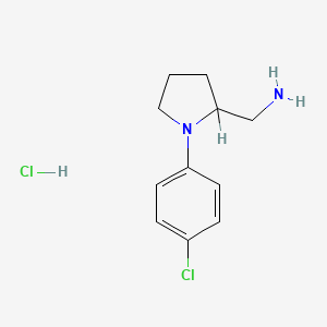 molecular formula C11H16Cl2N2 B12775092 (+-)-1-(4-Chlorophenyl)-2-pyrrolidinemethanamine monohydrochloride CAS No. 142469-56-5