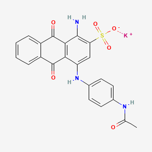 molecular formula C22H16KN3O6S B12775138 2-Anthracenesulfonic acid, 4-((4-(acetylamino)phenyl)amino)-1-amino-9,10-dihydro-9,10-dioxo-, monopotassium salt CAS No. 82168-33-0