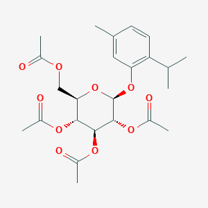 molecular formula C24H32O10 B12775179 Tetraacetyl-thymol-beta-D-glucoside 