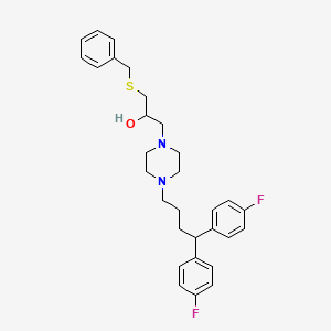 molecular formula C30H36F2N2OS B12775216 1-(4,4-Bis(4-fluorophenyl)butyl)-4-(2-hydroxy-3-phenylmethylthiopropyl)piperazine CAS No. 143759-83-5