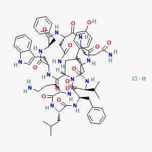 molecular formula C68H89ClN14O13 B12775237 Tyrocidine B hydrochloride CAS No. 27805-48-7