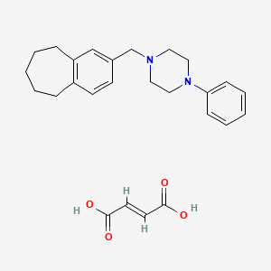 molecular formula C26H32N2O4 B12775270 2-(4-Phenylpiperazinomethyl)-6,7,8,9-tetrahydro-5H-benzocycloheptene maleate CAS No. 55037-63-3