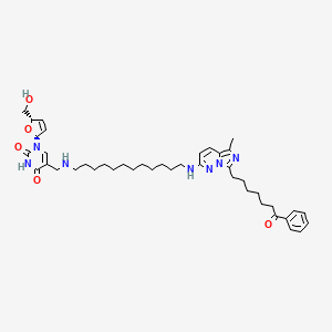 Thymidine, 2',3'-didehydro-3'-deoxy-alpha-((12-((5-methyl-7-(7-oxo-7-phenylheptyl)imidazo(1,5-b)pyridazin-2-yl)amino)dodecyl)amino)-