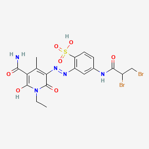 2-((5-Carbamoyl-1-ethyl-1,6-dihydro-2-hydroxy-4-methyl-6-oxo-3-pyridyl)azo)-4-((2,3-dibromo-1-oxopropyl)amino)benzenesulphonic acid