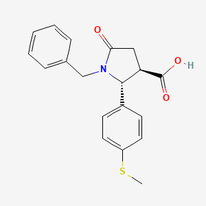 molecular formula C19H19NO3S B1277588 (2R,3R)-1-Benzyl-2-[4-(methylthio)phenyl]-5-oxopyrrolidine-3-carboxylic acid 