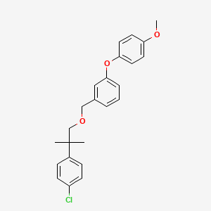 molecular formula C24H25ClO3 B12775893 Benzene, 1-((2-(4-chlorophenyl)-2-methylpropoxy)methyl)-3-(4-methoxyphenoxy)- CAS No. 80843-86-3