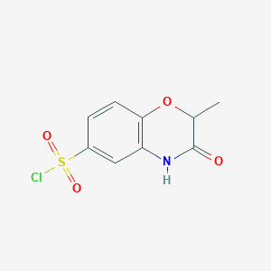 molecular formula C9H8ClNO4S B1277593 2-甲基-3-氧代-3,4-二氢-2H-苯并[1,4]恶嗪-6-磺酰氯 CAS No. 293741-60-3