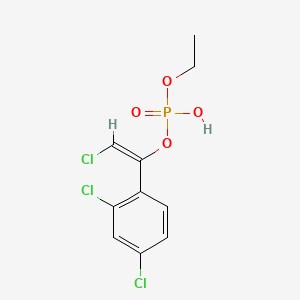 molecular formula C10H10Cl3O4P B12775932 Phosphoric acid, 2-chloro-1-(2,4-dichlorophenyl)ethenyl ethyl ester CAS No. 7614-44-0