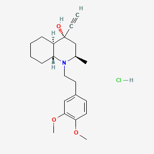 4-Quinolinol, decahydro-1-(2-(3,4-dimethoxyphenyl)ethyl)-4-ethynyl-2-methyl-, hydrochloride, (2-alpha,4-beta,4a-beta,8a-alpha)-