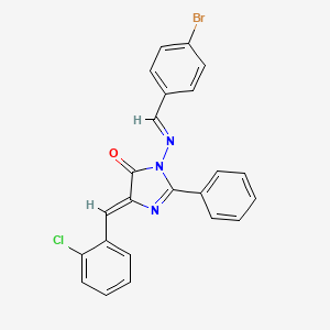 1-((p-Bromobenzylidene)amino)-4-(o-chlorobenzylidene)-2-phenyl-2-imidazolin-5-one