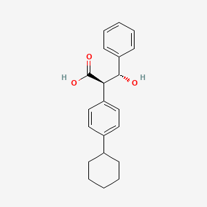 molecular formula C21H24O3 B12775971 Benzenepropanoic acid, alpha-(4-cyclohexylphenyl)-beta-hydroxy-, (R*,S*)-(-)- CAS No. 88221-78-7