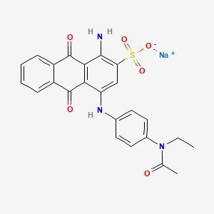 molecular formula C24H20N3NaO6S B12775984 2-Anthracenesulfonic acid, 4-((4-(acetylethylamino)phenyl)amino)-1-amino-9,10-dihydro-9,10-dioxo-, monosodium salt CAS No. 71278-40-5