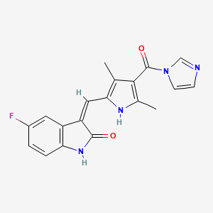 (3Z)-5-fluoro-3-[[4-(imidazole-1-carbonyl)-3,5-dimethyl-1H-pyrrol-2-yl]methylidene]-1H-indol-2-one