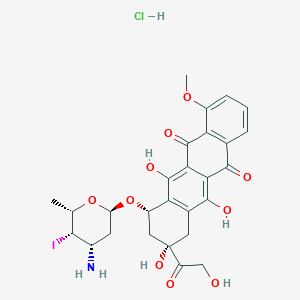 molecular formula C27H29ClINO10 B12776042 Iododoxorubicin hydrochloride CAS No. 83943-83-3