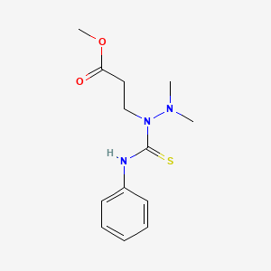 molecular formula C13H19N3O2S B12776062 Propanoic acid, 3-(2,2-dimethyl-1-((phenylamino)thioxomethyl)hydrazino)-, methyl ester CAS No. 96804-63-6