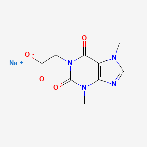 molecular formula C9H9N4NaO4 B12776076 Sodium theobromine acetate CAS No. 32245-40-2