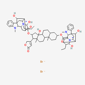 molecular formula C67H88Br2N4O11 B12776089 Strophanthidine-19-carbonic acid-ajmaline bromide methyl ether CAS No. 83036-86-6