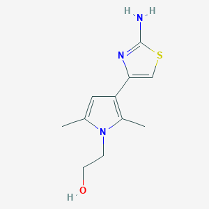 molecular formula C11H15N3OS B1277615 2-[3-(2-氨基噻唑-4-基)-2,5-二甲基吡咯-1-基]-乙醇 CAS No. 883545-62-8