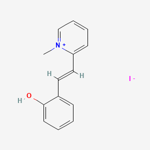 molecular formula C14H14INO B1277620 2-[(E)-2-(1-Methylpyridin-1-ium-2-yl)ethenyl]phenol;iodide CAS No. 15407-92-8