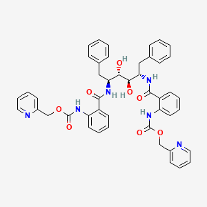 molecular formula C46H44N6O8 B12776244 L-Altritol, 1,2,5,6-tetradeoxy-1,6-diphenyl-2,5-bis((2-(((2-pyridinylmethoxy)carbonyl)amino)benzoyl)amino)- CAS No. 173094-26-3