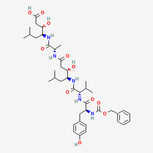 molecular formula C41H61N5O11 B12776245 Cbz-Tyr-Val-Sta-Ala-Sta-OH CAS No. 135467-17-3