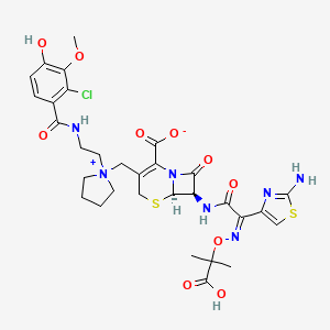 molecular formula C31H36ClN7O10S2 B12776295 Cefiderocol catechol 3-methoxy CAS No. 2243393-93-1