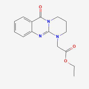 2H-Pyrimido(2,1-b)quinazoline-1(6H)-acetic acid, 3,4-dihydro-6-oxo-, ethyl ester