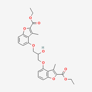 2-Benzofurancarboxylic acid, 4,4'-(2-hydroxytrimethylenedioxy)bis(3-methyl-, diethyl ester