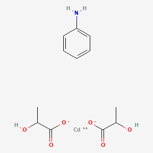 molecular formula C12H17CdNO6 B12776402 Anilinocadmium dilactate CAS No. 19651-91-3