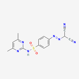 molecular formula C15H13N7O2S B12776419 p-((Dicyanomethyl)azo)-N-(4,6-dimethyl-2-pyrimidinyl)benzenesulfonamide CAS No. 93987-45-2