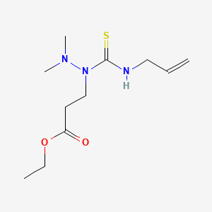 molecular formula C11H21N3O2S B12776421 Propanoic acid, 3-(2,2-dimethyl-1-((2-propenylamino)thioxomethyl)hydrazino)-, ethyl ester CAS No. 96804-65-8