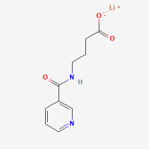 molecular formula C10H11LiN2O3 B12776432 N-Nicotinoyl-gamma-aminobutyric acid lithium salt CAS No. 113694-80-7