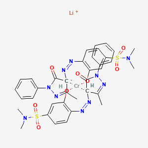 Lithium bis(4-((4,5-dihydro-3-methyl-5-oxo-1-phenyl-1H-pyrazol-4-yl)azo)-3-hydroxy-N,N-dimethylbenzene-1-sulphonamidato(2-))chromate(1-)