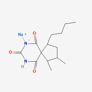 Sodium 2-(n-butyl)-1,4-dimethyl-7,9-diazaspiro(4.5)decane-6,8,10-trione