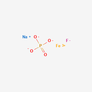 molecular formula FFeNaO4P B12776536 Sodium iron fluoride phosphate CAS No. 64147-48-4