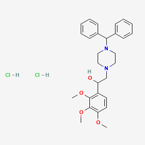 molecular formula C28H36Cl2N2O4 B12776552 2-(4-Diphenylmethylpiperazinyl)-1-(2,3,4-trimethoxyphenyl)ethanol dihydrochloride CAS No. 93035-28-0