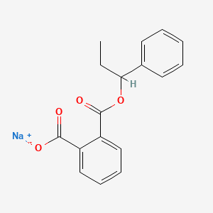 molecular formula C17H15NaO4 B12776584 Phthalic acid, alpha-ethylbenzyl ester, sodium salt CAS No. 101521-62-4