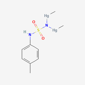 molecular formula C9H14Hg2N2O2S B12776587 Mercury, (((p-tolyl)sulfamoyl)imino)bis(methyl- CAS No. 102280-93-3