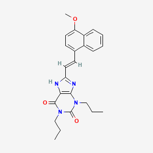 molecular formula C24H26N4O3 B12776643 (E)-1,3-Dipropyl-8-(2-(4-methoxy-1-naphthalenyl)ethenyl)-3,7-dihydro-1H-purine-2,6-dione CAS No. 151539-63-8