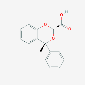 molecular formula C16H14O4 B12776657 cis-4-Methyl-4-phenyl-1,3-benzodioxan-2-carboxylic acid CAS No. 86616-94-6