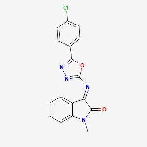 3-(5-(p-Chlorophenyl)-1,3,4-oxadiazol-2-ylimino)-1-methyl-2-indolinone