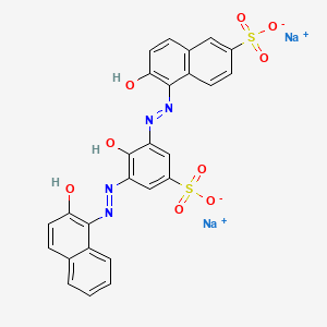 Disodium 6-hydroxy-5-((2-hydroxy-3-((2-hydroxynaphthyl)azo)-5-sulphonatophenyl)azo)naphthalene-2-sulphonate