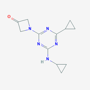 B127767 3-Azetidinone, 1-(4-cyclopropyl-6-(cyclopropylamino)-1,3,5-triazin-2-yl)- CAS No. 148312-49-6