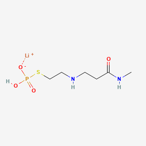 molecular formula C6H14LiN2O4PS B12776725 Propanamide, N-methyl-3-((2-phosphonothio)ethyl)amino-, monolithium salt CAS No. 127914-17-4