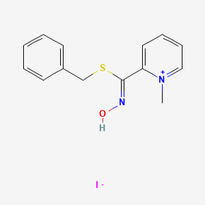 1-Methyl-2-((benzylthio)(hydroxyimino)methyl)pyridinium iodide