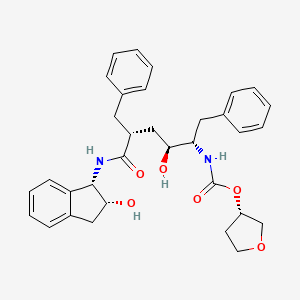 Carbamic acid, ((1S,2S,4R)-5-(((1S,2R)-2,3-dihydro-2-hydroxy-1H-inden-1-yl)amino)-2-hydroxy-5-oxo-1,4-bis(phenylmethyl)pentyl)-, (3S)-tetrahydro-3-furanyl ester