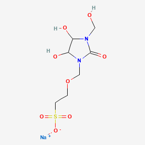 2-(((4,5-Dihydroxy-1-hydroxymethyl-2-oxo-3-imidazolidinyl)methyl)oxy)ethanesulfonic acid, sodium salt